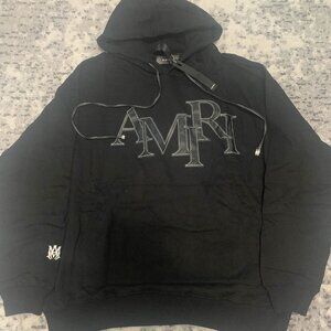 Amiri Leather Spell out Hoodie Men’s Large, Medium, Small